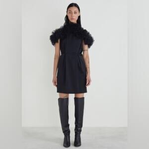 NEW Rodebjer Size XS Raven Cocktail Ruffle Mini Dress in Black